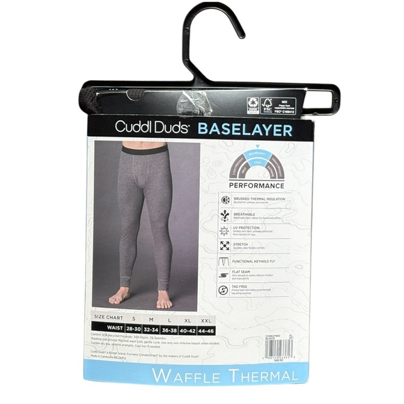 Cuddl Duds Men’s XL Waffle Thermal Baselayer Pant Performance NIP - Picture 3 of 5